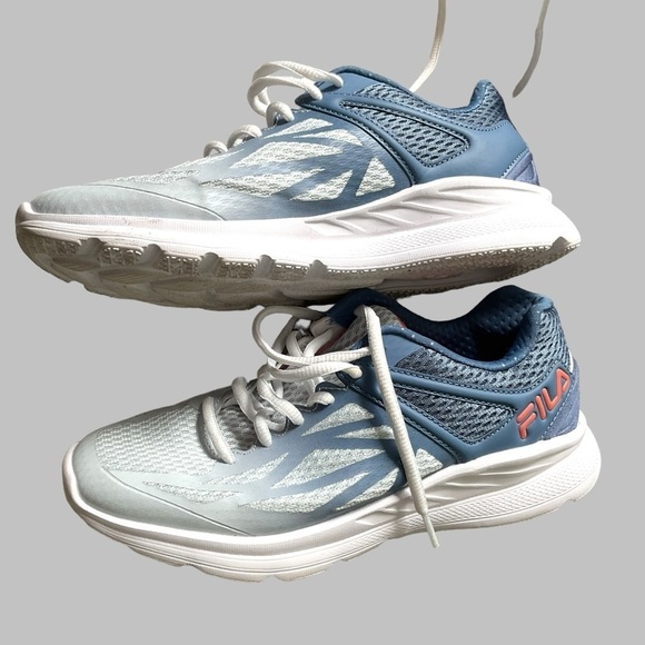 Fila USA Memory Blue White Sneaker 7 Women Comfort Running Casual Athleisure - Picture 5 of 9